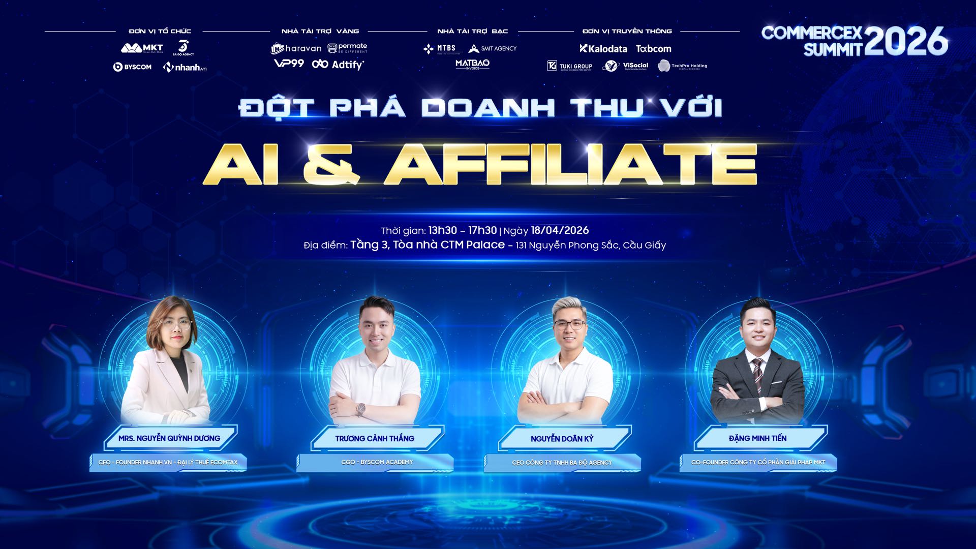 SỰ KIỆN COMMERCEX SUMMIT 2026 - ĐỘT PH&Aacute; DOANH THU TỪ AI & AFFILIATE 