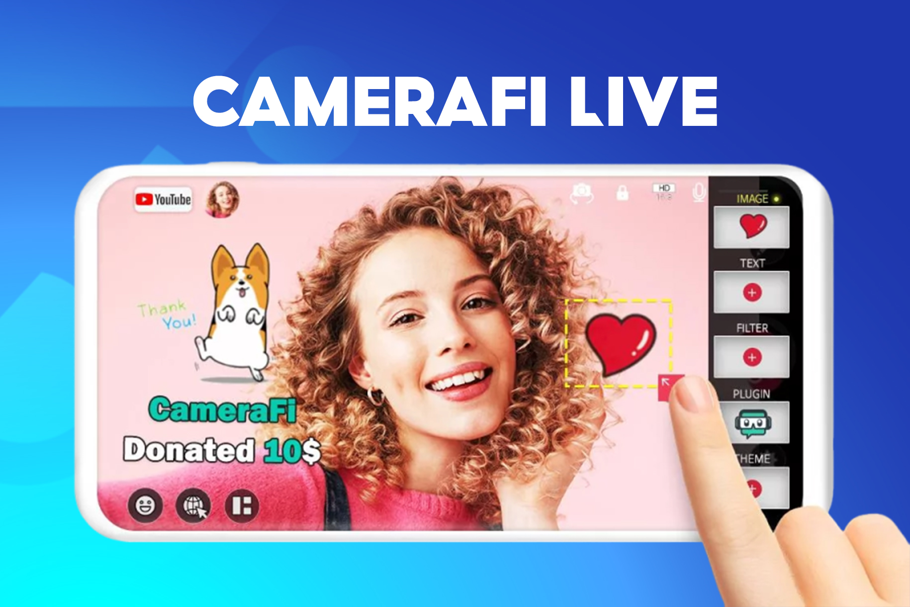 Phần mềm hỗ trợ làm đẹp khi livestream - CameraFi Live
