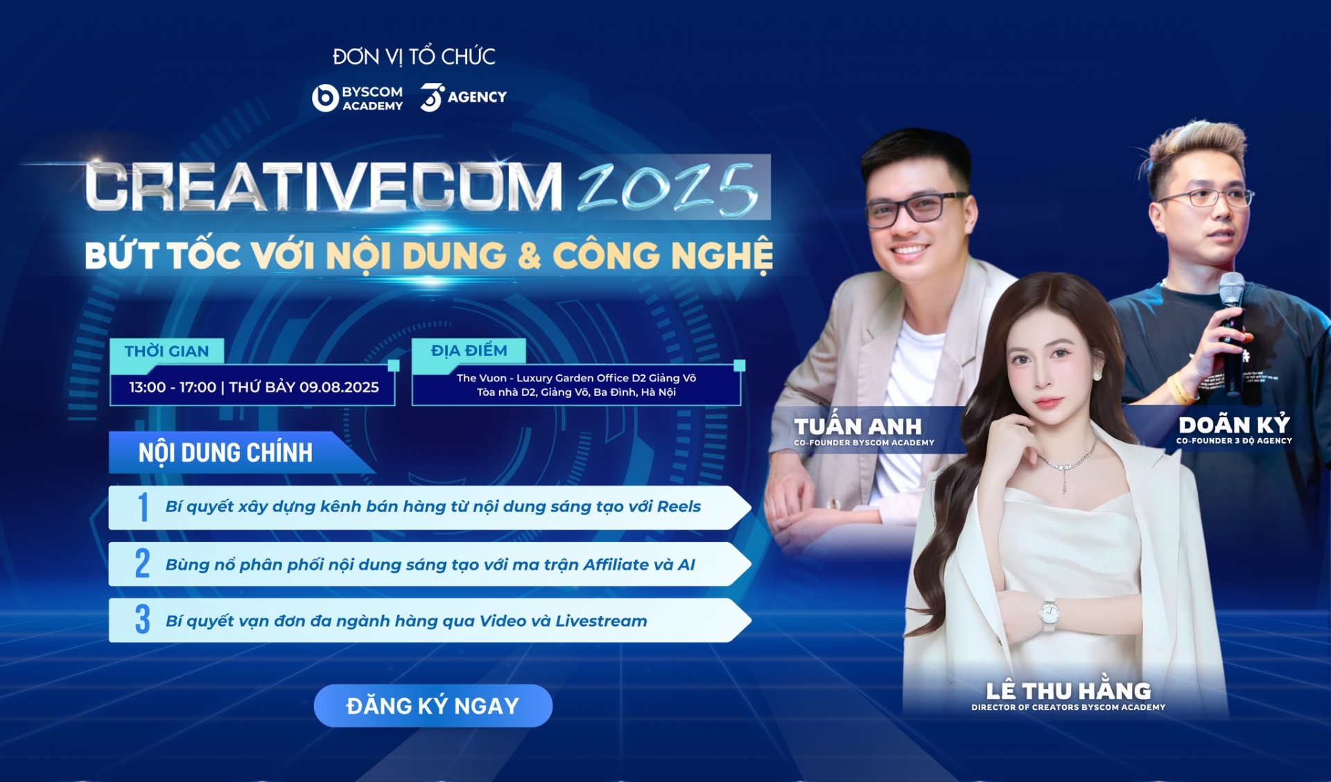 CREATIVECOM 2025 - sự kiện chuyên sâu về chiến lược nội dung và công nghệ số