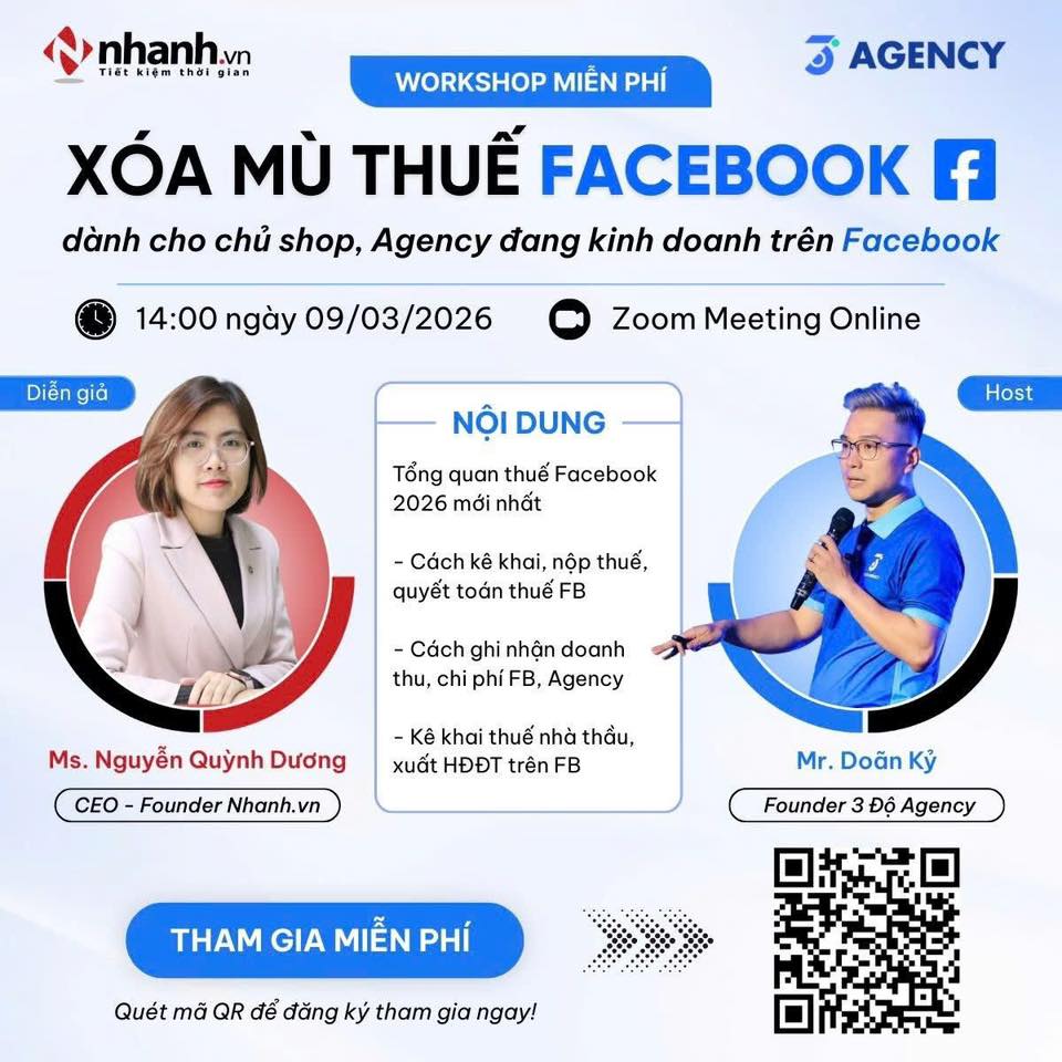 Workshop X&oacute;a M&ugrave; Thuế Facebook 2026
