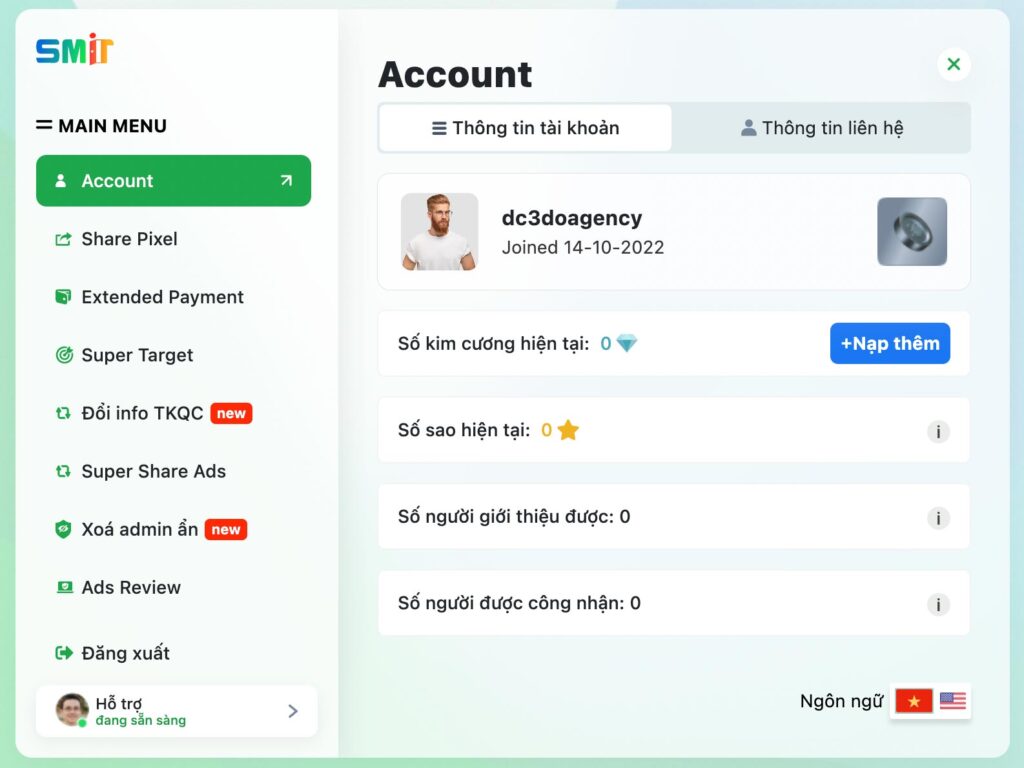Tiếp tục bấm vào nút Nạp Thêm