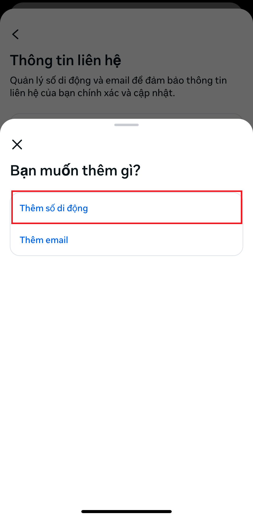 Thêm số di động của sếp vào để xác minh số điện thoại