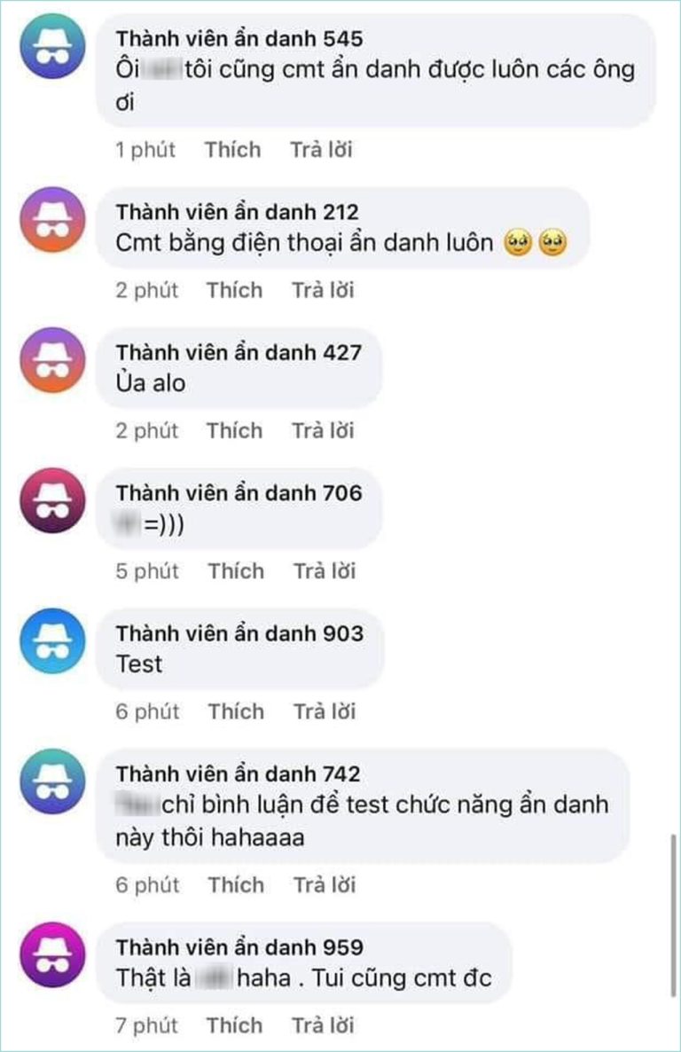 Tính năng bình luận ẩn danh đang được triển khai trên Group Facebook